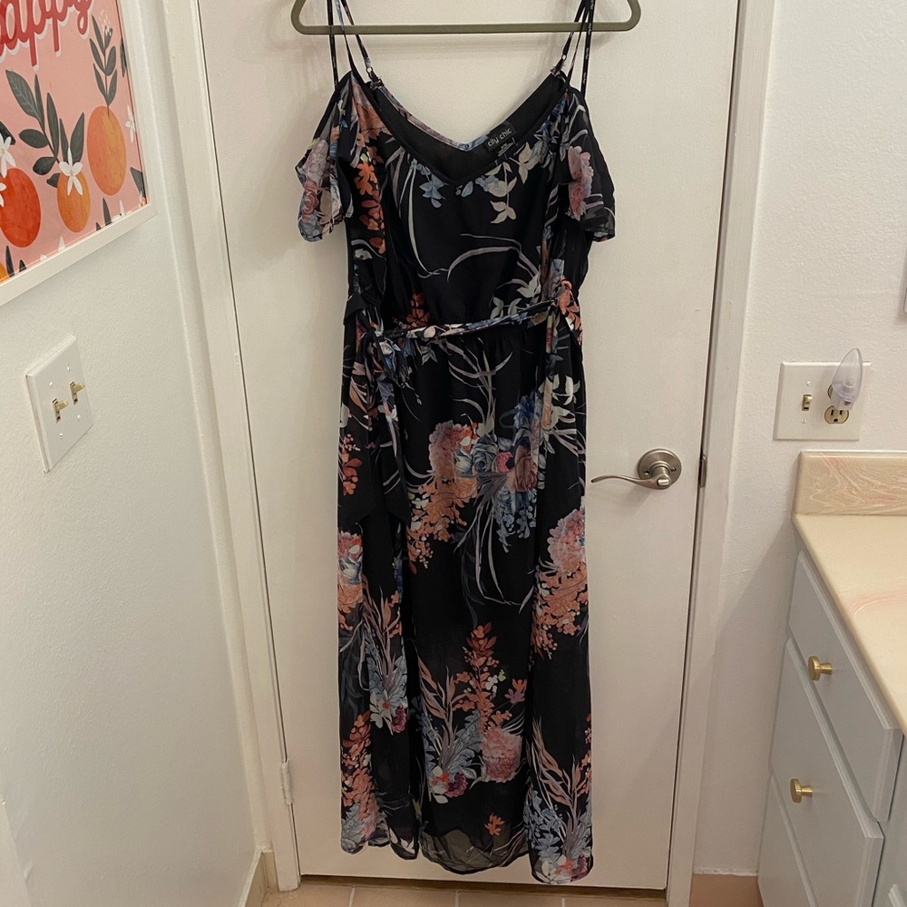 City Chic Flower Midi - Size 16 (S)